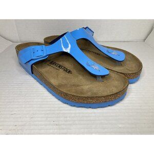 Birkenstock Gizeh Sky Blue Patent Leather Women's Size 11 US 42 EU NWOB
